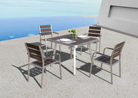 Garden line patio Aluminum Brushed Long Dining set Garden Outdoor Furniture Anodized Aluminum Table and chair