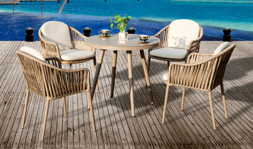 Wholesale home casual wicker dining sets outdoor rattan furniture garden leisure table chair set